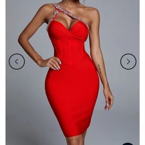 Bella Barnett Bandage Dress with Crystals
